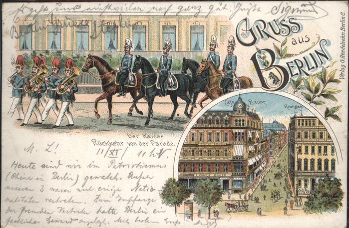 Berlin Rückher von Parade Pferd Cafe Bauer