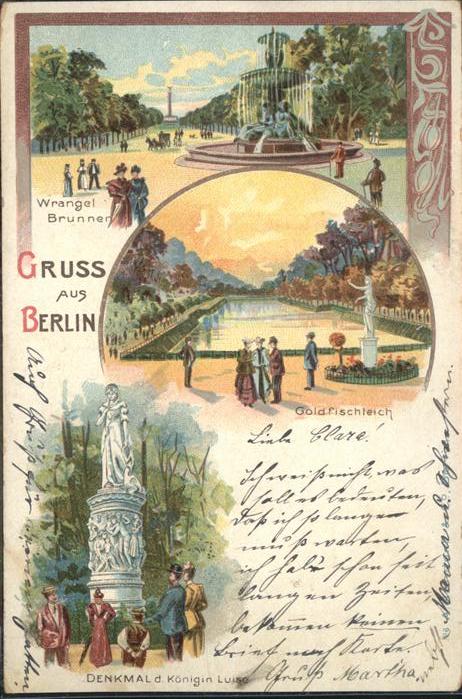 Berlin Goldfischteich Wrangel Brunnen Denkmal