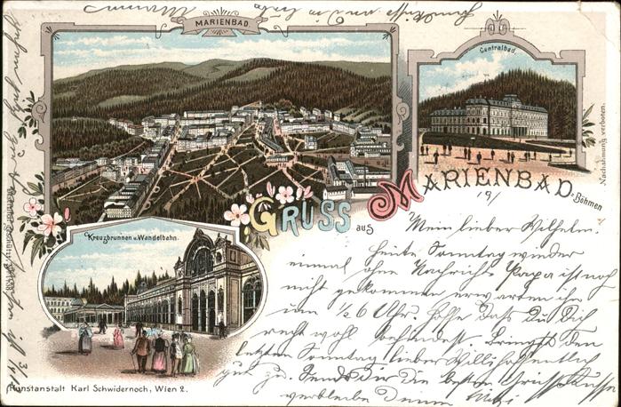 Marienbad Tschechien Boehmen Centralbad Kreuzbrunnen Wandelbahn