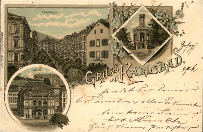 Karlsbad Eger Theater Parkstrasse Franz Josef Höhe