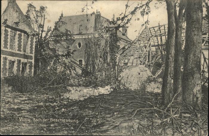 Vimy nach der Beschiessung