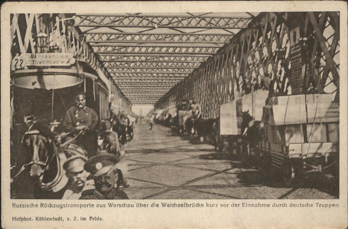 Warschau Masowien Russ. Rückzugstransporte aus Warschau