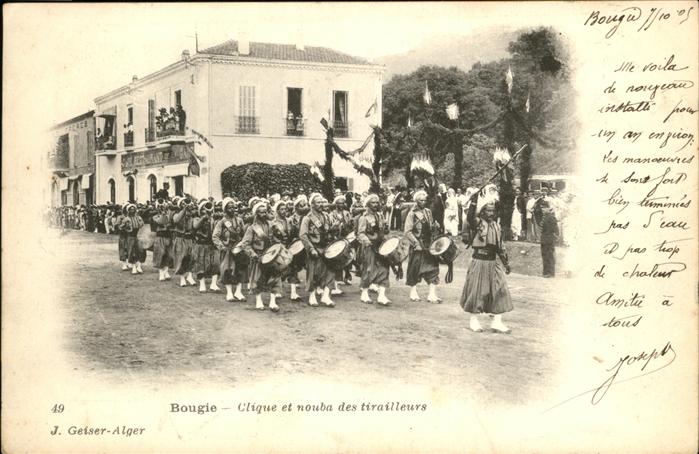 Bougie Bejaia Algeria Clique et nouba des tirailleurs