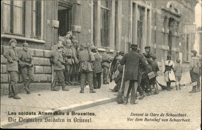Bruessel Bruxelles Soldats Allemands a Bruxelles