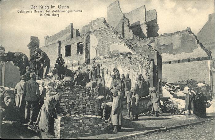 Ortelsburg Ostpreussen Krieg im Osten
Gefangene bei Aufräumun