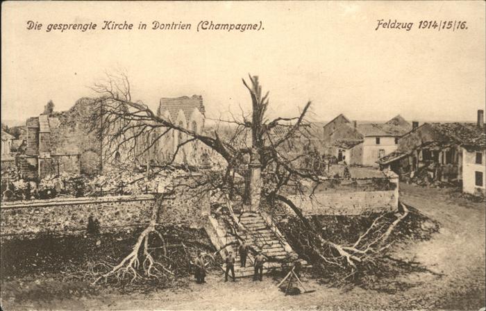 Dontrien gesprengte Kirche