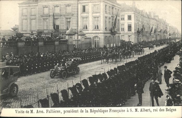 Politiker Armand Fallieres Visite Albert Roi des