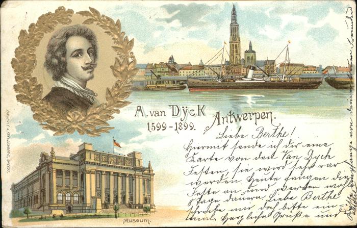 Antwerpen Anvers Schiff Museum Prägedruck