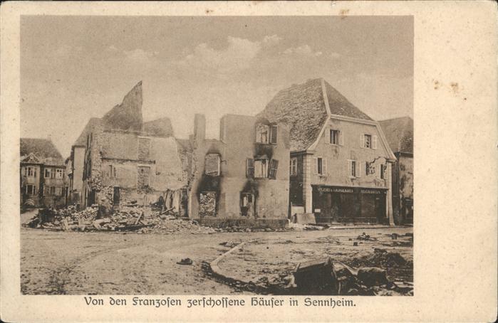 Sennheim zerschossene Häuser