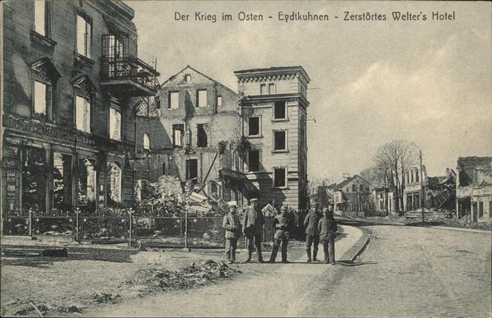 Eydtkuhnen Ostpreussen zerstörtes Welters Hotel