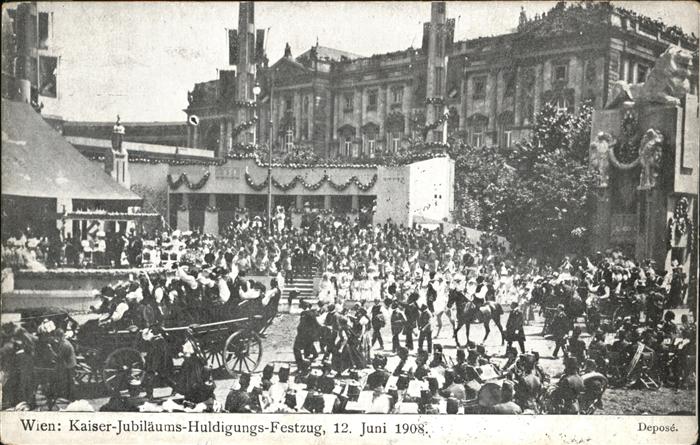 WIEN AT Kaiser Jubilaeums Huldigungs Festzug 12. Juni 1908