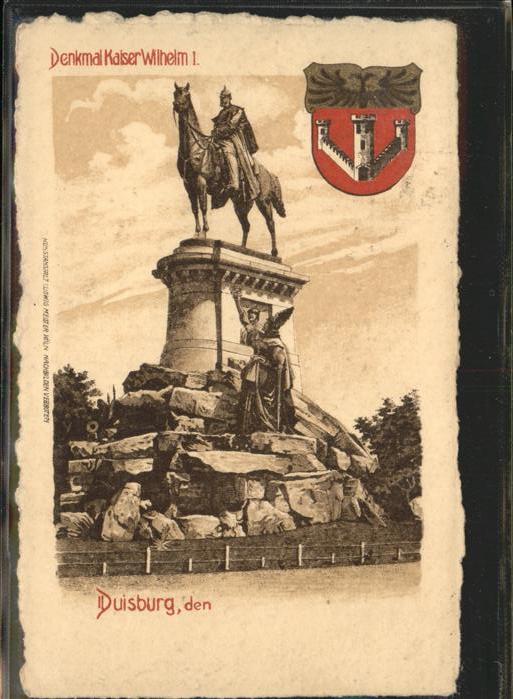 Duisburg Ruhr Denkmal Kaiser Wilhelm Wappen Stadt