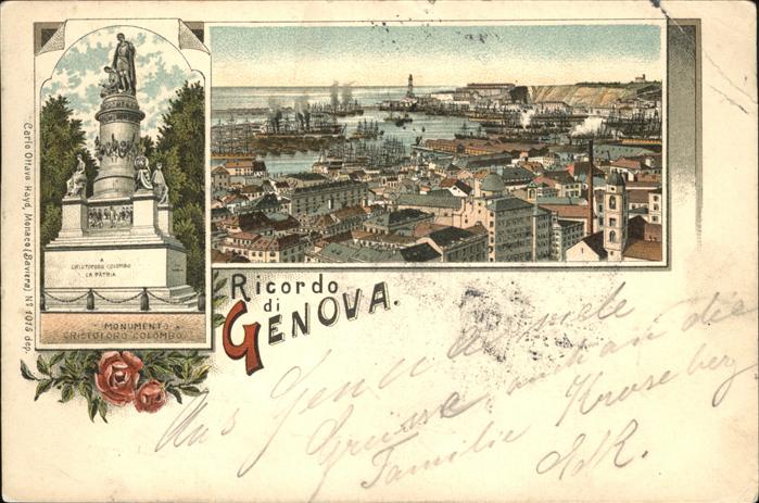 Genova Genua Liguria Monument Christoforo Colombo