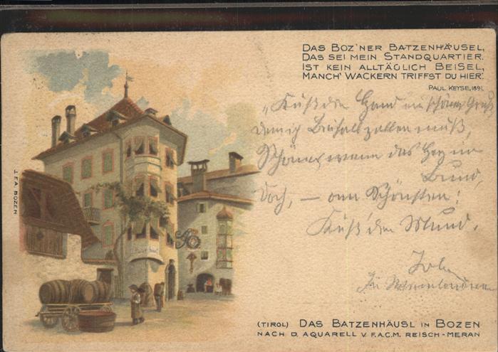 Bozen Suedtirol Batzenhäusel Spruch B