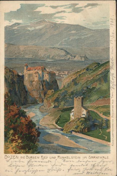 Bozen Suedtirol Burgen Ried und Runkelstein Sarnthale