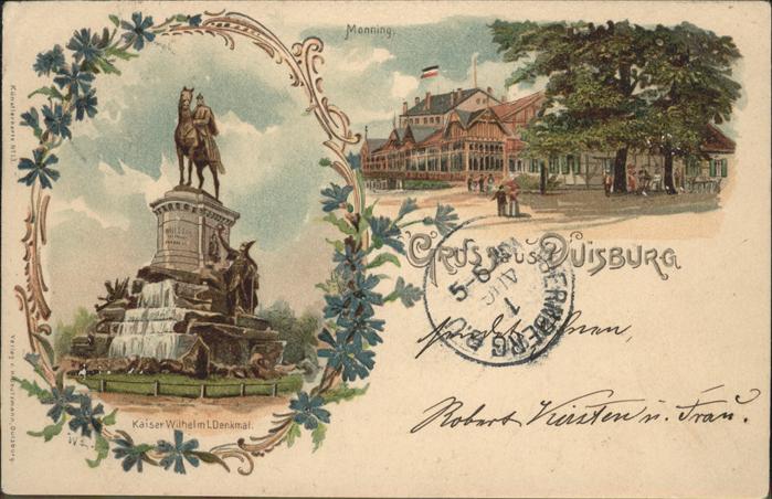 Duisburg Ruhr Kaiser Wilhelm Denkmal Monning