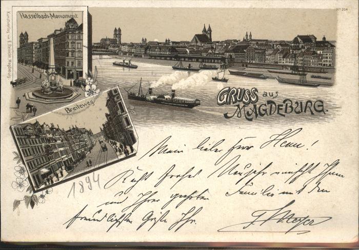 MAGDEBURG  CITY Breiteweg Hasselbach-Monument