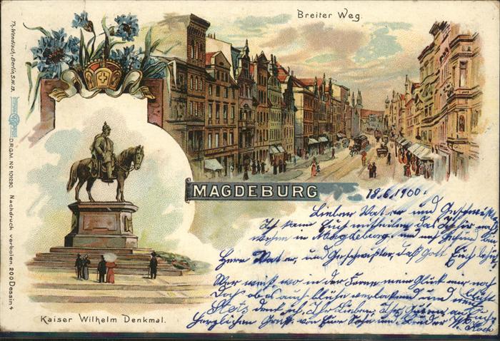 Magdeburg Breiter Weg Kaiser Wilhelm Denkmal