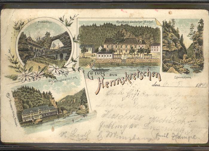Herrnskretschen Boehmen Gasthaus deutscher Michel Edmundsklamm