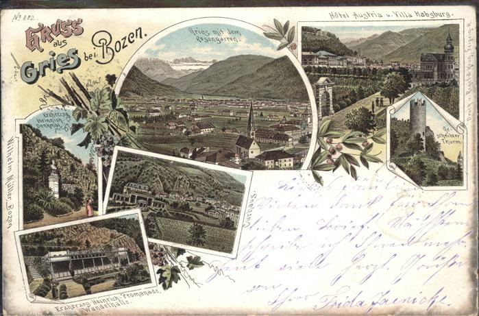 Bozen Suedtirol Gries Rosengarten Heinrich Promenade Wa