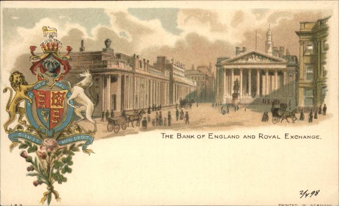 London Bank of England and Royal Exchange