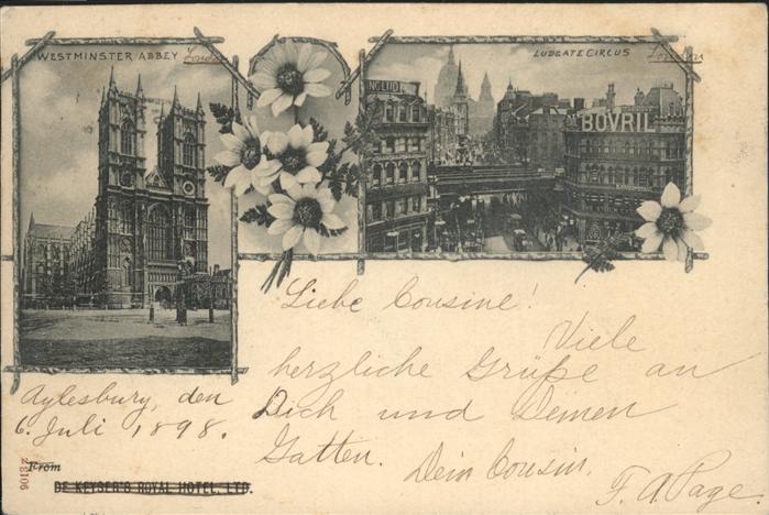 Aylesbury London
Westminster Abbey
Piccadilly Circus