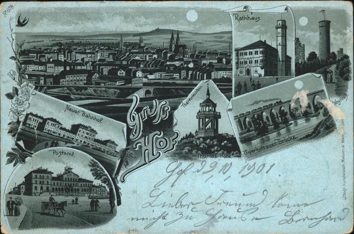 Hof Saale Neuer Bahnhof
Postamt
Rathaus