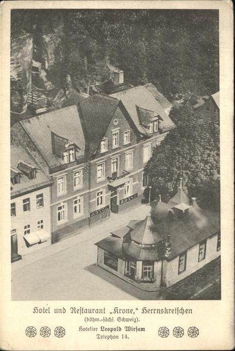Herrnskretschen Boehmen Hotel/ Restaurant Krone
