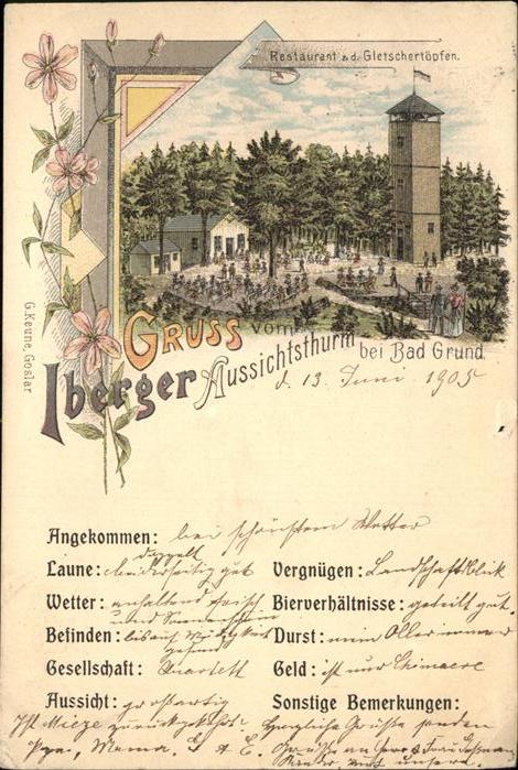 Bad Grund Aussichtsturm a. d. Gletschertöpfen