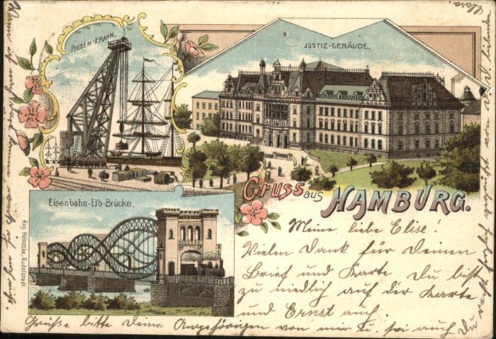 Altona Hamburg Jusitiz-Gebäude
Eisenbahn-Elb-Brücke