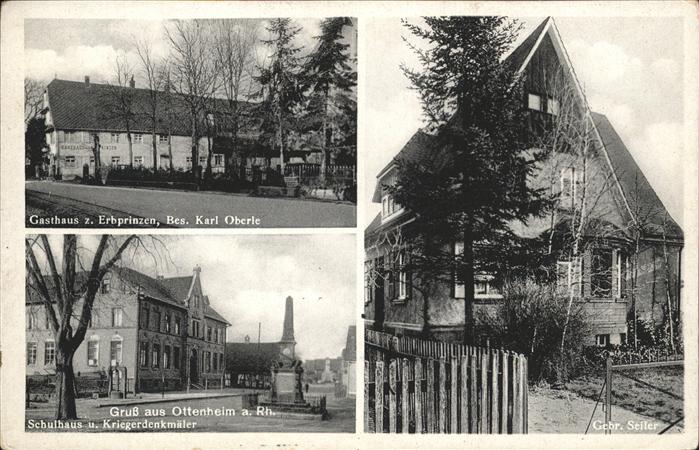 Ottenheim Schwanau Gasthaus zum Erbprinzen Schulhaus Kriegerdenkmaeler