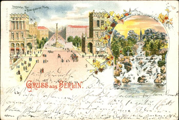 Berlin Alt Berlin Wasserfall Viktoria Park Hal