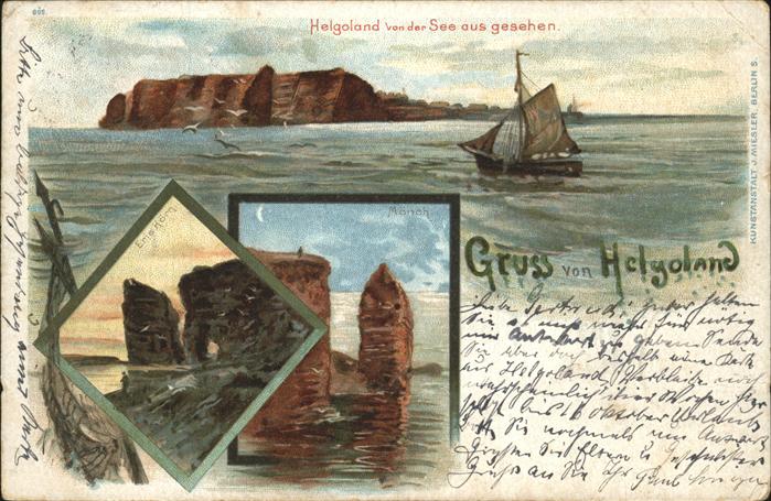 Helgoland Blick von der See Segelboot