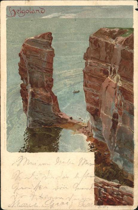 Helgoland Steilküste Felsen Schiff