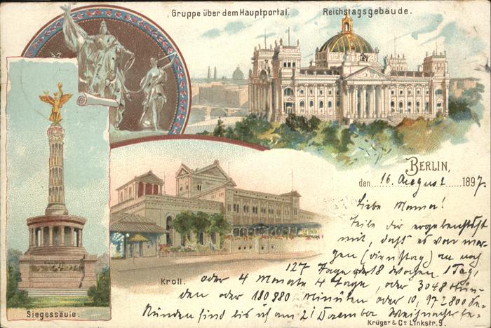 Berlin Siegessäule Reichstag Gruppe über Haupt