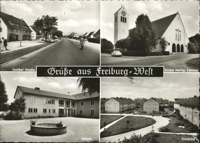 Freiburg Breisgau Schule Elsäßer Strasse Kirche Siedlung