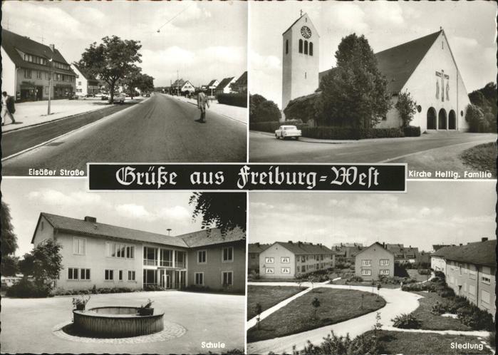 Freiburg Breisgau Schule Elsäßer Strasse Kirche Siedlung