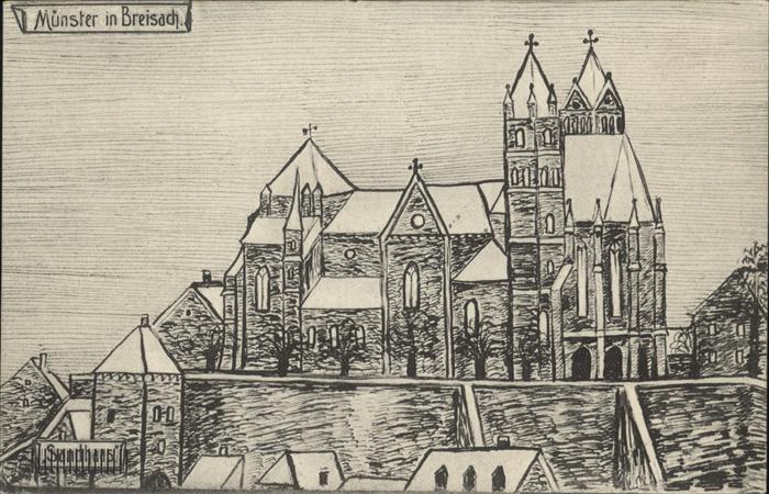 Freiburg Breisgau Münster Zeichnung