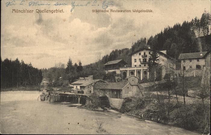 Muenchen Bayern Holzkirchen Restaurant Weigelmuehle Muenchner Quellengebiet