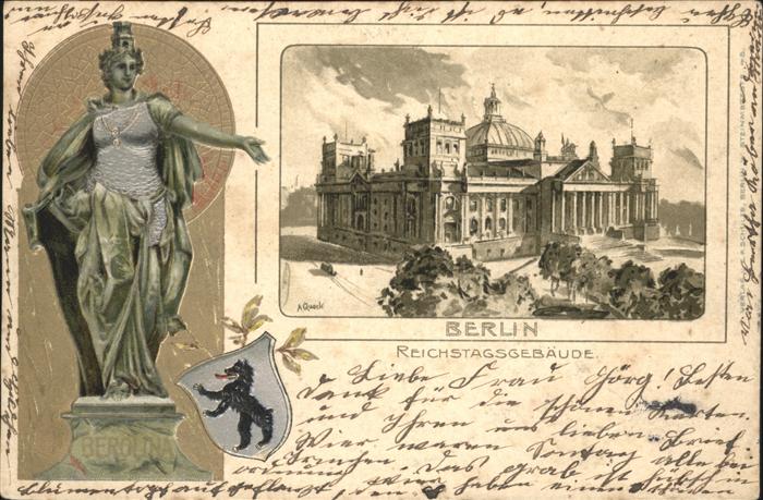 Berlin Reichstag Berolina Prägedruck