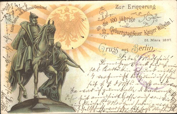 Berlin Kaiser Statue National Denmal