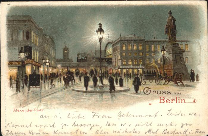 Berlin Alexanderplatz Denkmal Kutsche Eisenbah