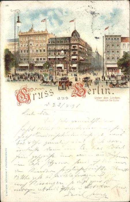 Berlin Unter den Linden Friedrichstrasse Kutsc