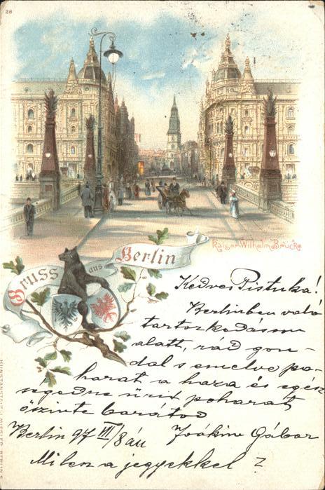 Berlin Kaiser Wilhelm Brücke Kutsche