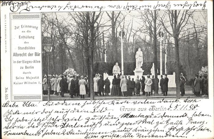 Berlin Enthüllung Standbild Albrecht Bär