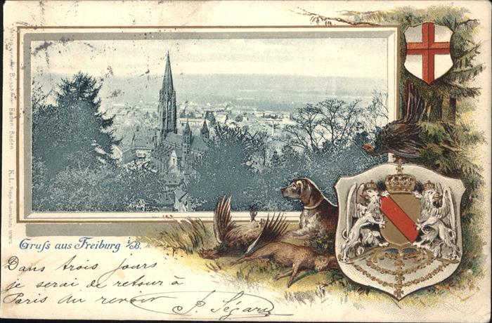 Freiburg Breisgau Wappen Münster Prägedruck