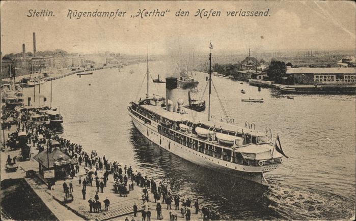 Stettin Szczecin Pommern Rügendampfer Hertha Schiffe Hafen