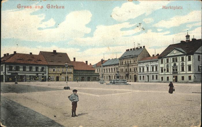 Goerkau Jirkov Marktplatz Brunnen