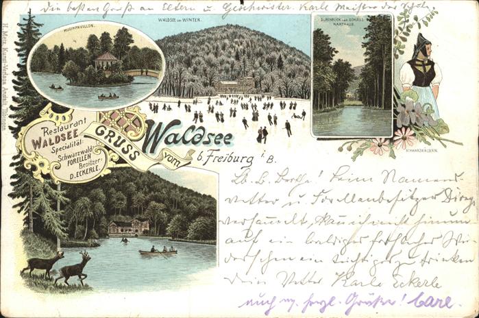 Freiburg Breisgau Waldsee Winter Sommer Restaurant Musikp