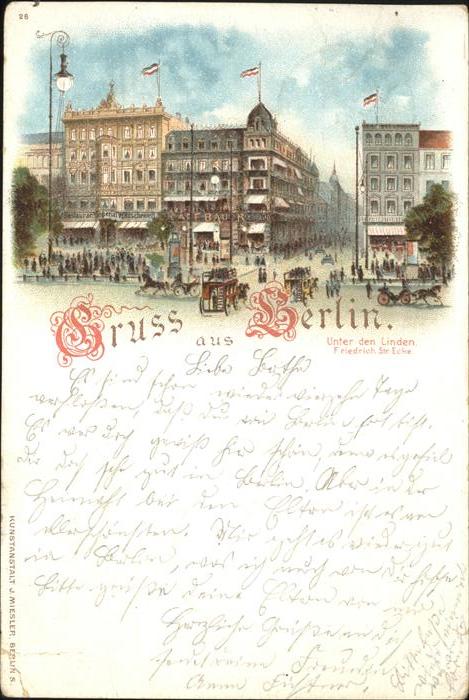 Berlin Unter den Linden Friedrichstrasse Kutsc